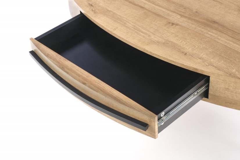 Konferenčný stolík CAROLINA — čierna / zlatý dub