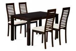 Jídelní set 1 + 4 v rustikálním stylu – wenge
