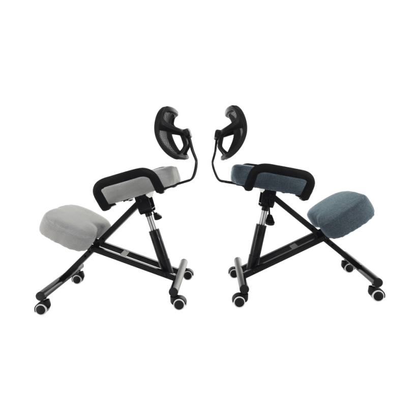 Ergonomická kľačka RUFUS – sivá látka