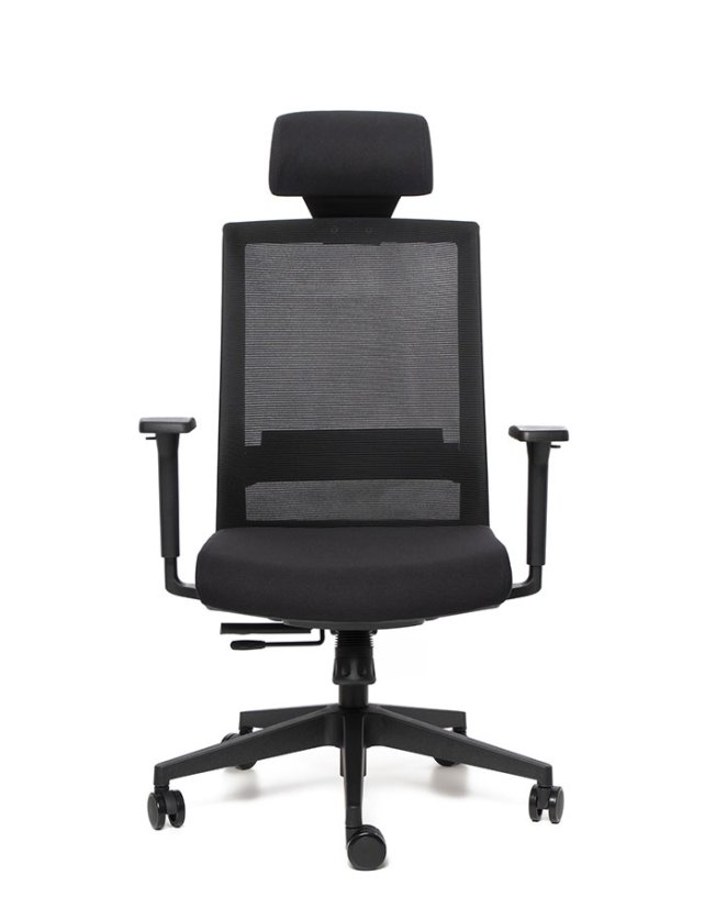 Kancelárska ergonomická stolička Sego RESERVE — sieť/látka, čierna