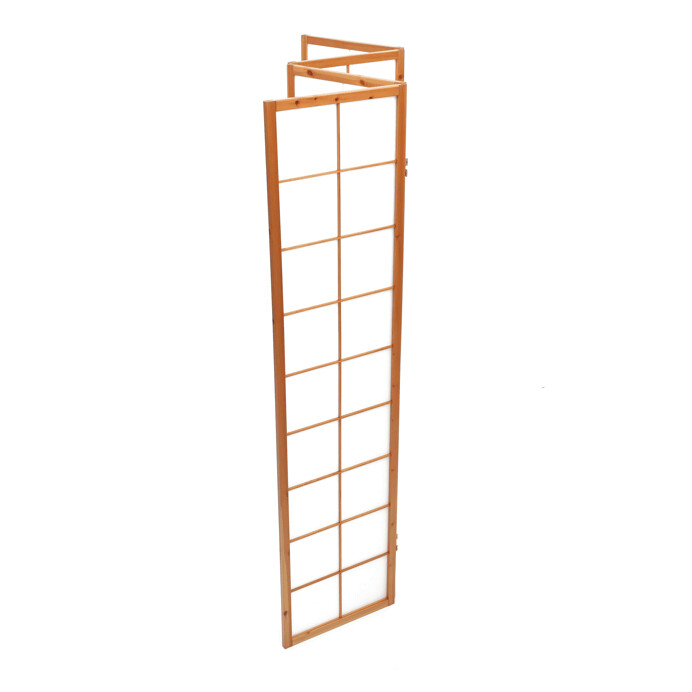 Drevený paraván PARVIO 4 dielny – masív smrek a biela textília