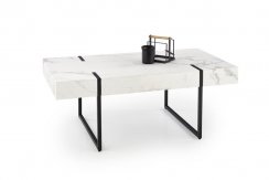 Konferenční stolek BLANCA – bílý mramor, černá