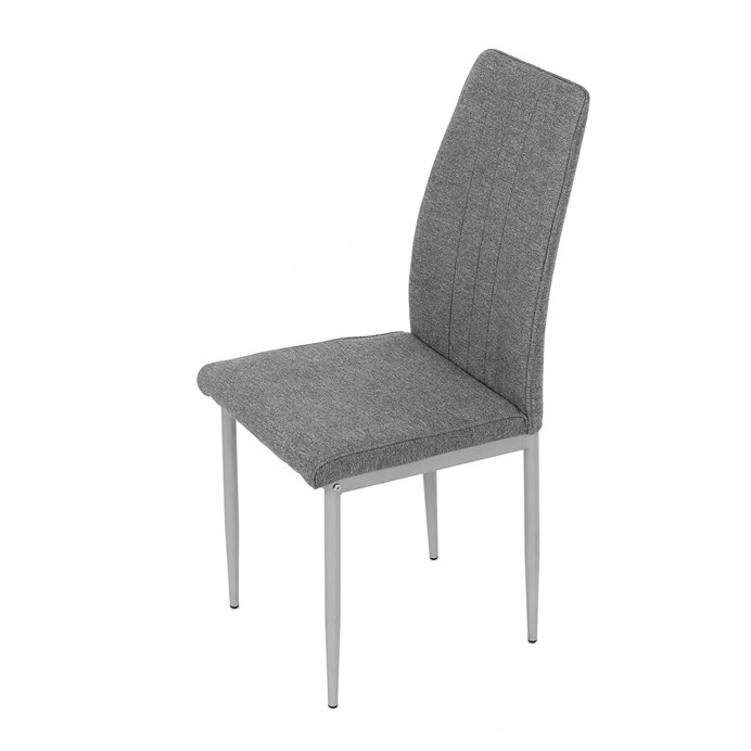 Industriální jídelní židle LENA Autronic – šedá látka, kovové nohy