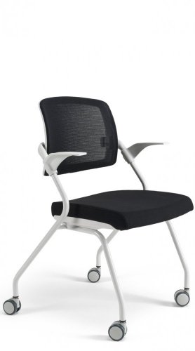 Konferenční židle na kolečkách Bestuhl U20 WHITE — více barev, stohovatelná