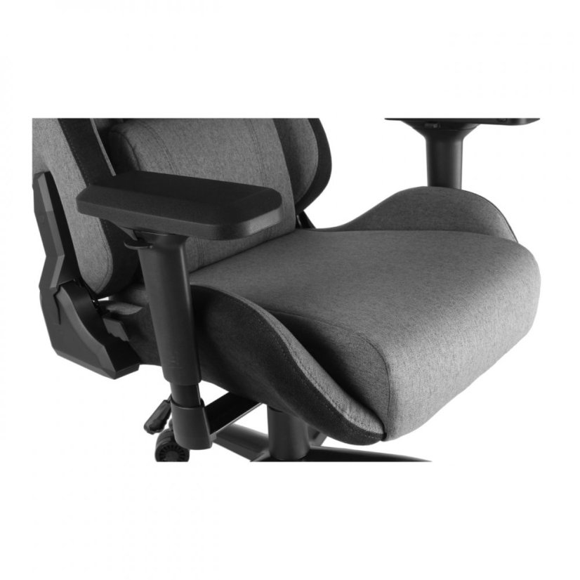 Herní židle IRON XXL — látka, černá / šedá, nosnost 140 kg