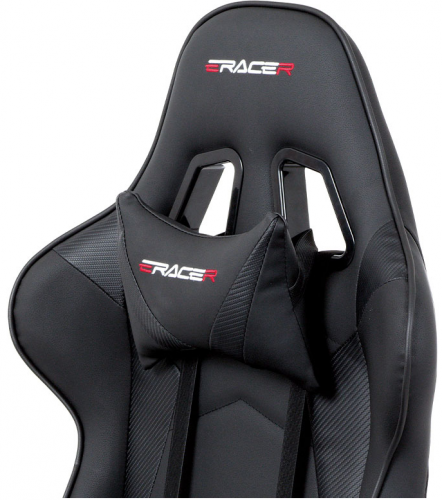 Herní židle ERACER F03 – umělá kůže, černá, nosnost 130 kg