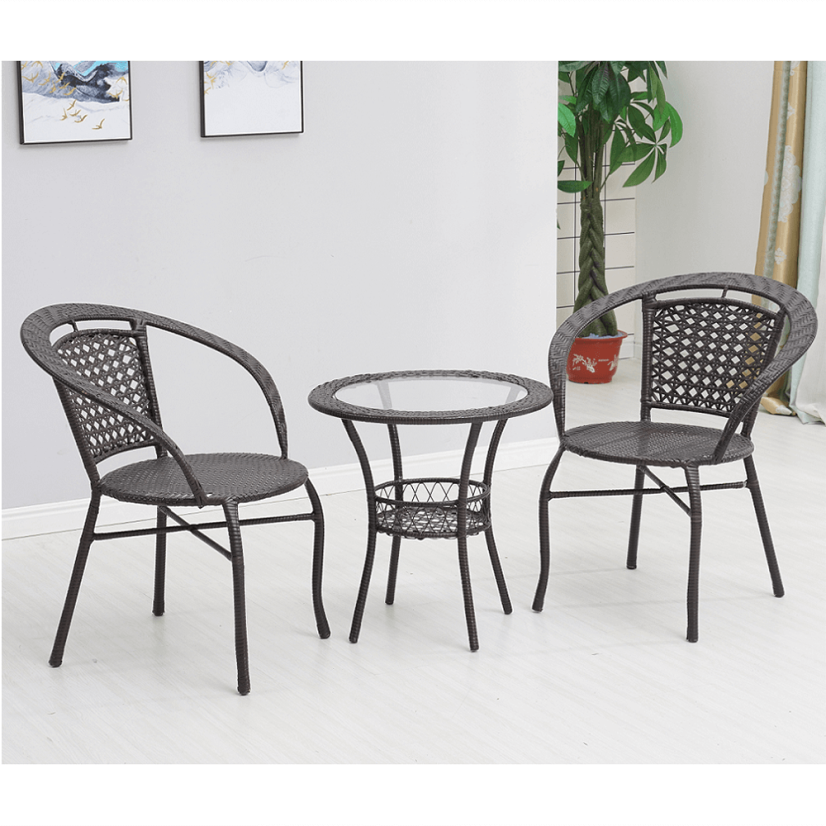 Zahradní set LASAN 1 + 2 – umělý ratan, hnědá