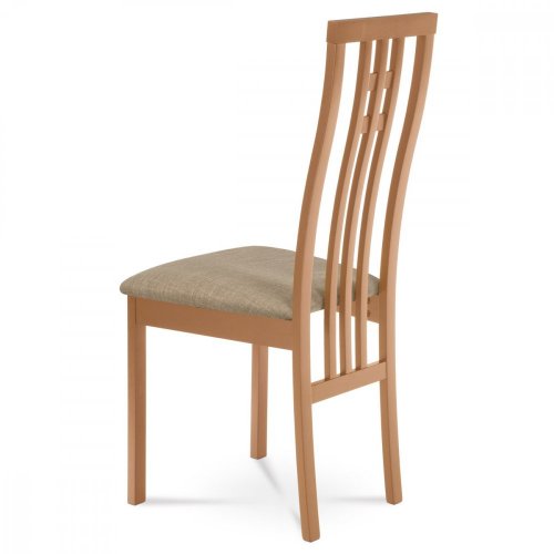 Jedálenská drevená stolička GRIGLIA – masív buk, buk, krémový poťah