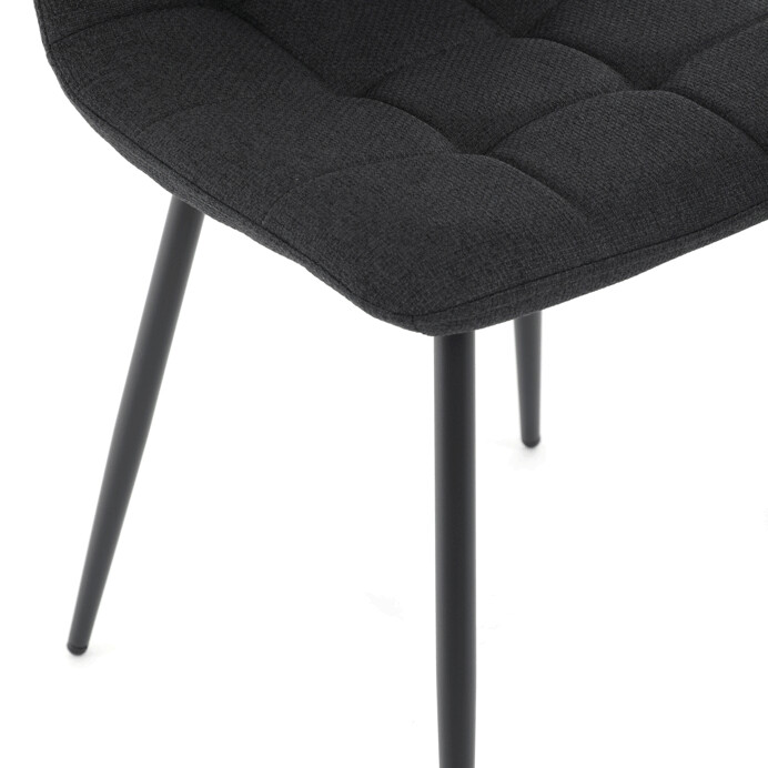 Jedálenská stolička FORMA – čierna látka, čierne kovové nohy Autronic