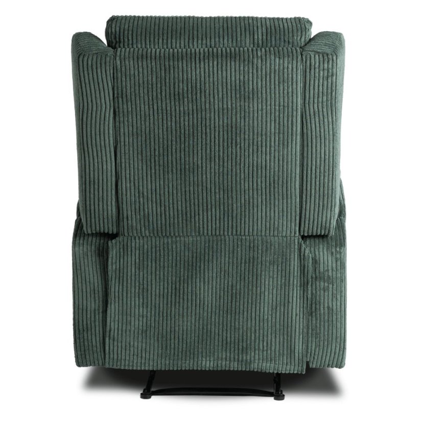 Masážne kreslo SEBASTIAN zo zeleného menčestru pre relax a komfort