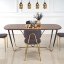 Jídelní stůl MANCHESTER — ocel, dekor ořech