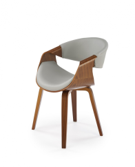 Jídelní křeslo JARED — ekokůže, dekor ořech / šedá Halmar