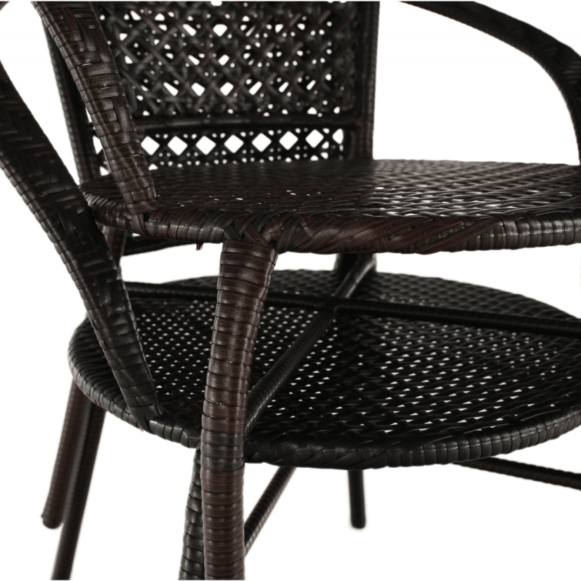 Zahradní set LASAN 1 + 2 – umělý ratan, hnědá