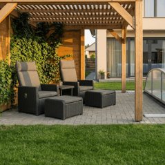 Zahradní set VIVA – 1+2 z polyratanu, šedá, Autronic