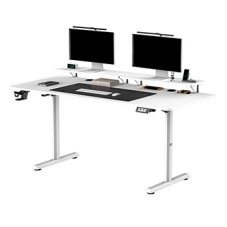 ULTRADESK HIGHLANDER XXL Bílý pracovní stůl s elektrickým nastavením Lama Plus