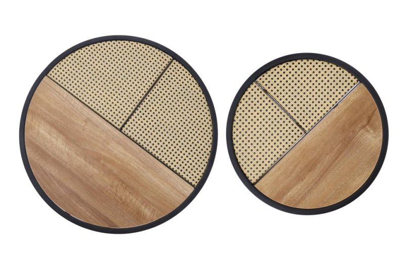 Set konferenčních stolků GARMINA — dub zlatý / černá Halmar