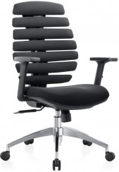 Kancelářská ergonomická židle FISH — látka, černá