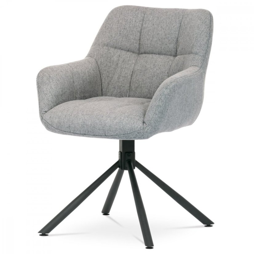 Jídelní křeslo MEGARA — kov, látka, světle šedá Autronic