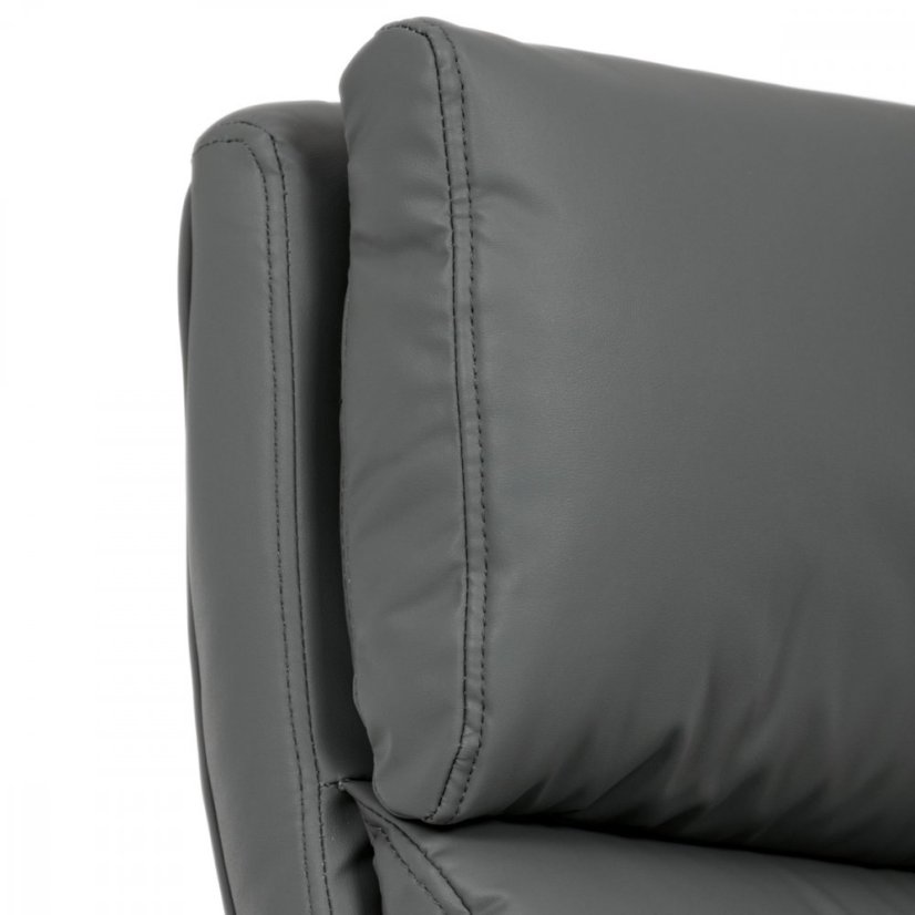 Kancelářské křeslo HOLMES — kov, ekokůže, šedá Autronic