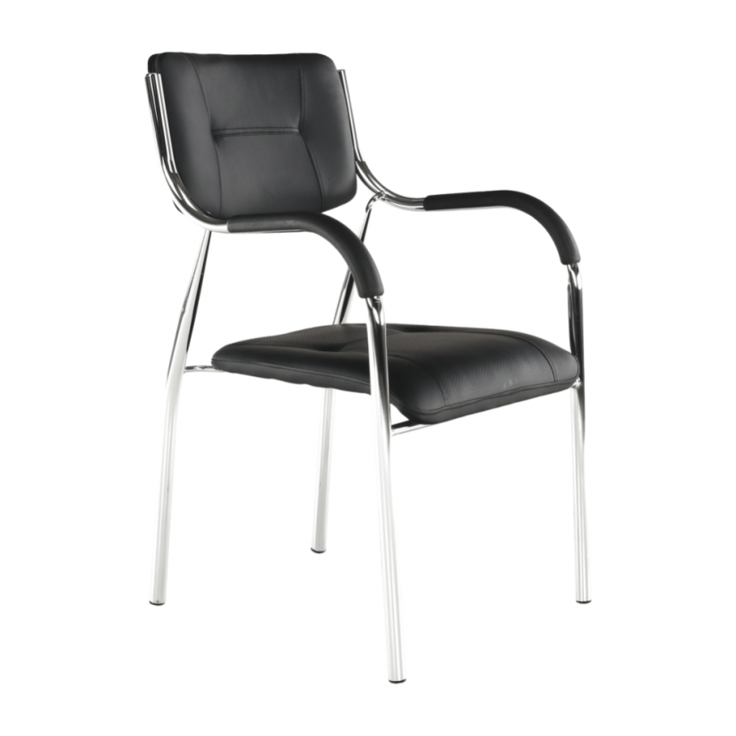 Konferenčná stolička ILHAM — kov, látka, čierna