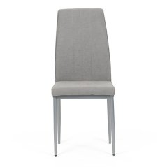 Jedálenská stolička LENA s sivým poťahom a šedými kovovými nohami