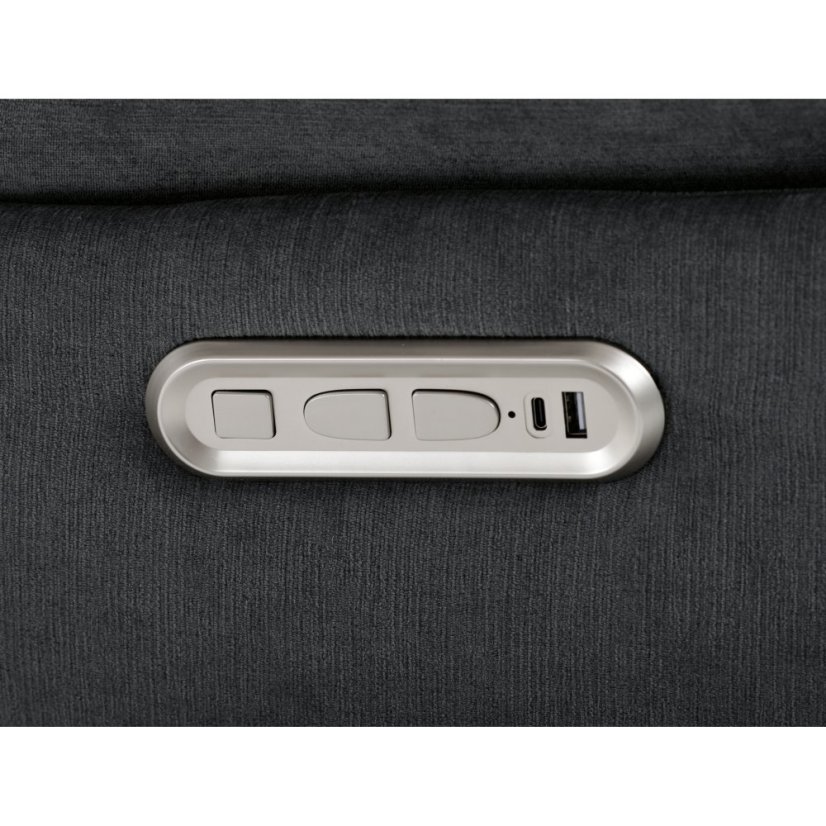 TV polohovací křeslo s elektrickým zabudovaným ovládáním LUMIO  — šedá látka, nosnost 160 kg Autronic