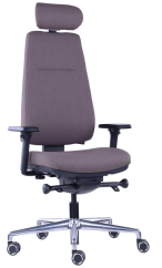Ergonomická kancelářská židle DIVERSE – pro dlouhé sezení 8–12 h, látka, tmavě hnědá