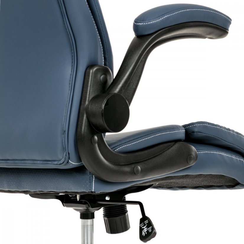 Kancelárske kreslo CYRUS — kov, ekokoža, modrá