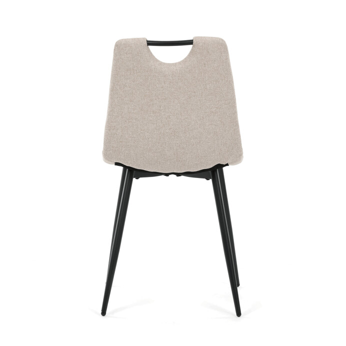 Jedálenská stolička FORMA – béžová látka, čierne kovové nohy Autronic