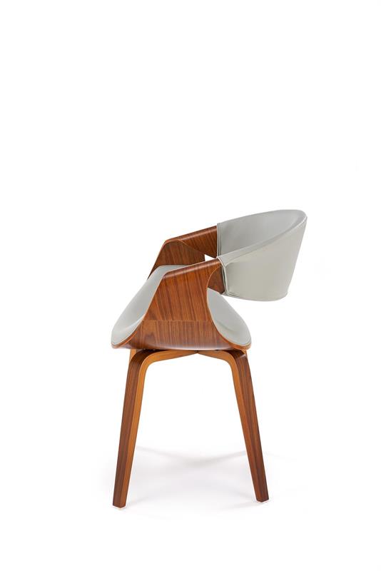 Jedálenské kreslo JARED — ekokoža, dekor orech / sivá