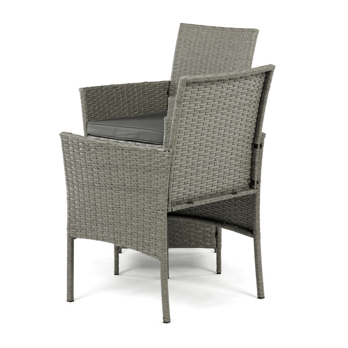 Záhradný set CAFEA 1+2 – sivý polyratan, tvrdené sklo