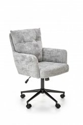 Kancelárska otočná stolička FLORES — látka, svetlo šedá