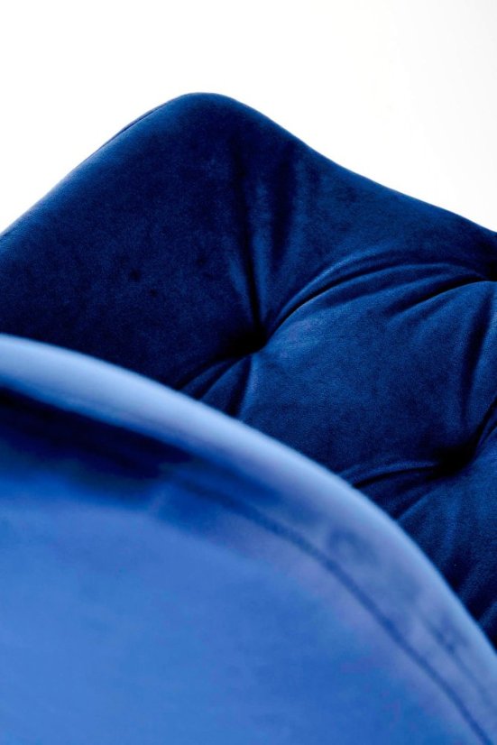 Elegantní otočná modrá sametová židle BECKY Halmar