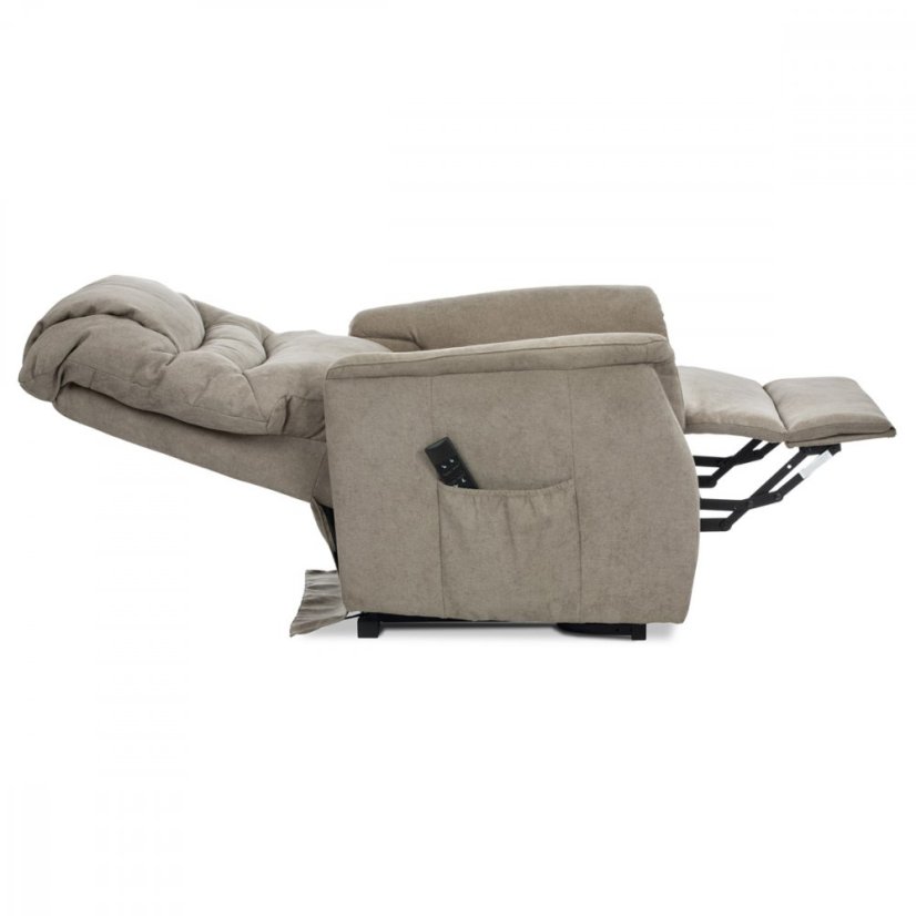 Relaxačné TV kreslo VINCENT s elektrickým polohovaním — cappuccina, 2 motory, nosnosť 140 kg