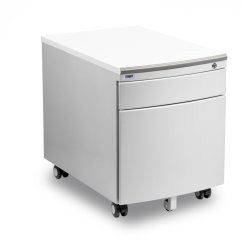 Pojazdný kontajner Mayer 32P8 W — strieborný, biela doska