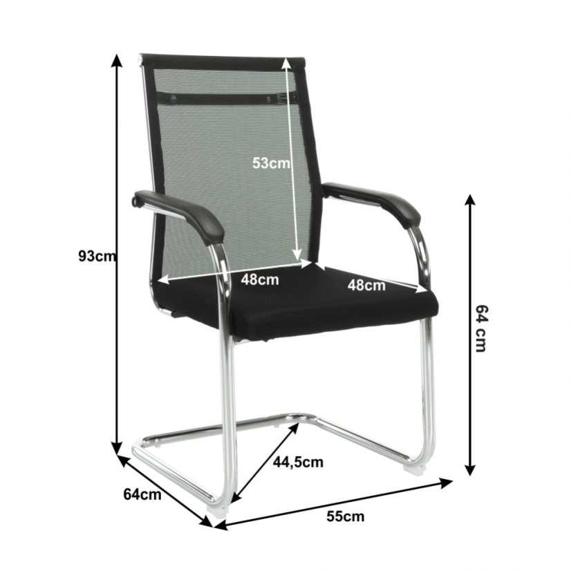Konferenčná stolička ESIN - sieť/látka, viacfarebná - Farbové varianty ESIN: Hneda/čierna