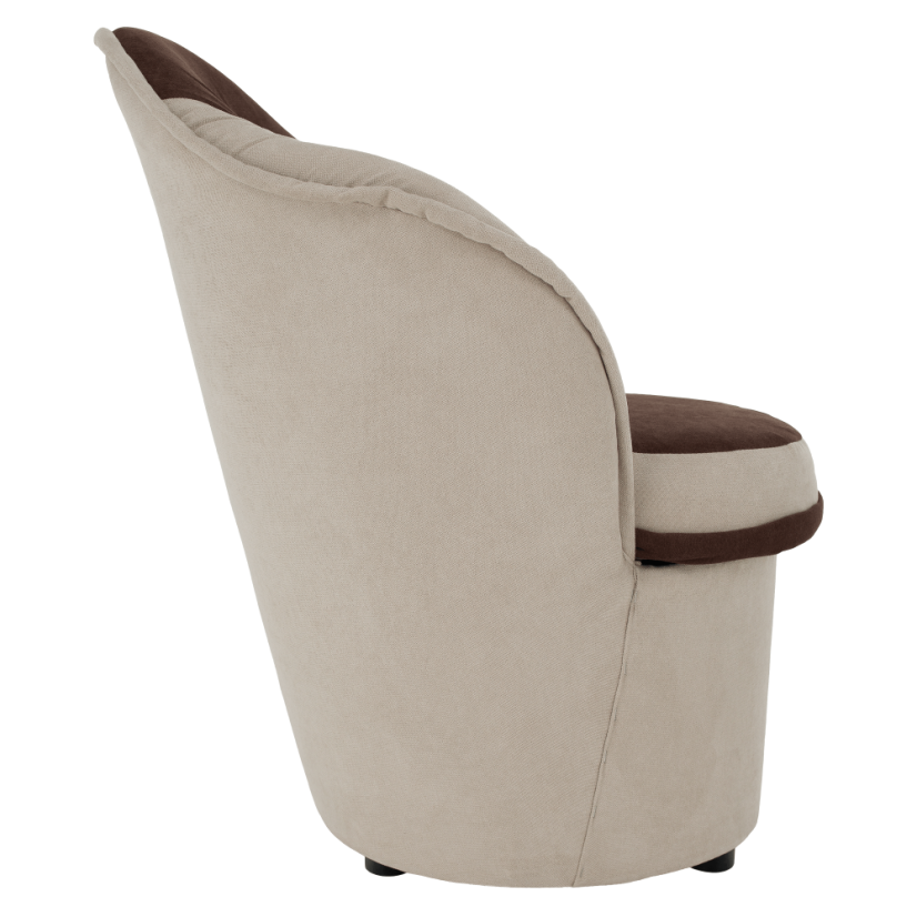 Designové křeslo PERSI s úložným prostorem — látka, hnědá / béžová Kondela