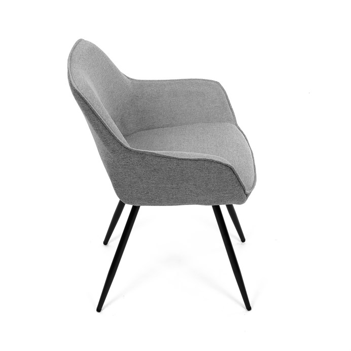 Jedálenská stolička BONY - strieborno-sivá látka, čierny kov