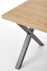Jídelní stůl APEX – 140x85x76, dub, černý