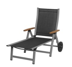 CHILL MATE lehátko hliníkové - stříbrné + černé