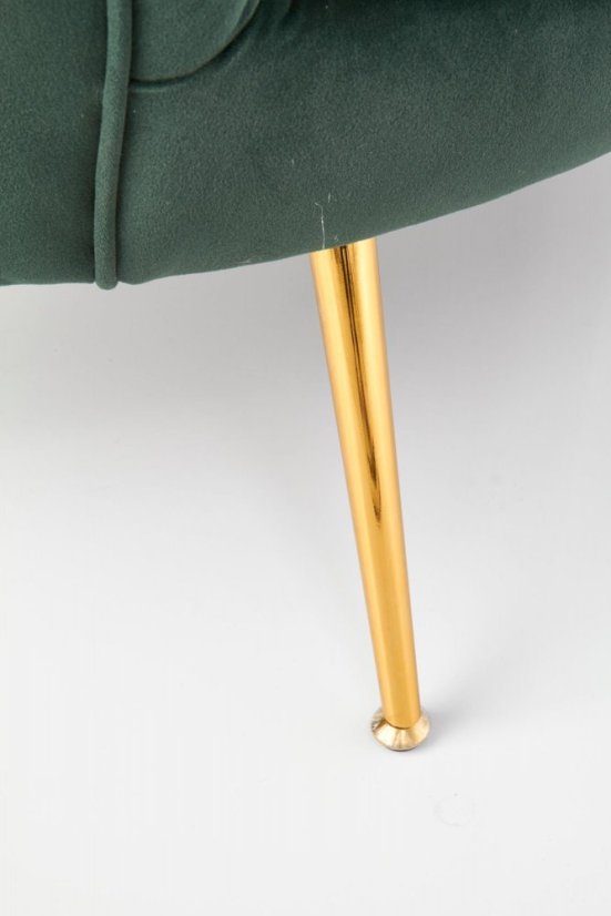 Designová pohovka AMORINITO — kov, zelená látka, nosnost 200 kg Halmar