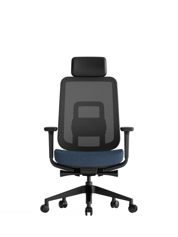 Kancelářská ergonomická židle K42  SP – síť/ čalouněná, modrá