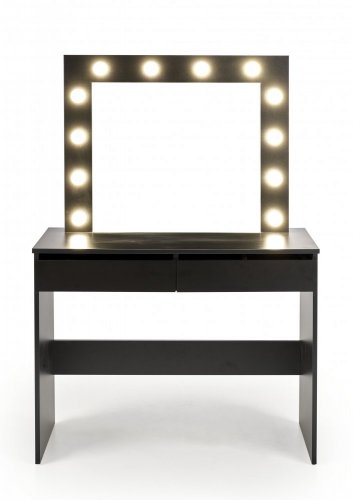 Toaletní stolek s LED osvětlením HOLLYWOOD - černá