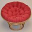 Relaxačný papasan DEMETRIA — ⌀100 cm, ratan, látka, medová / viac farieb