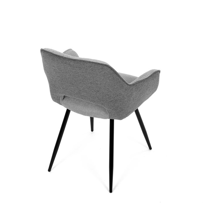 Jedálenská stolička BONY - strieborno-sivá látka, čierny kov