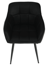 Jídelní křesílko TOPAZ — ekokůže, kov, černá Kondela