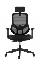 Kancelářská ergonomická židle ATOMIC — látka / síť, černá, nosnost 130 kg Antares