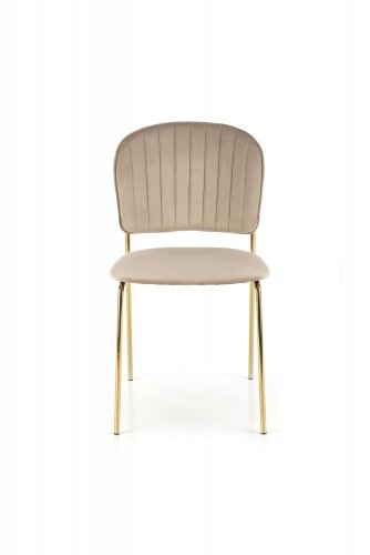 Jedálenská stolička DIONA — oceľ, látka, béžová