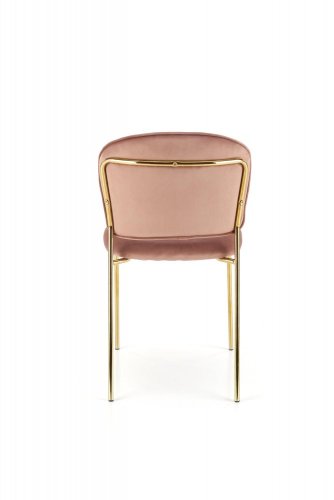 Jídelní židle DIONA — ocel, látka, růžová