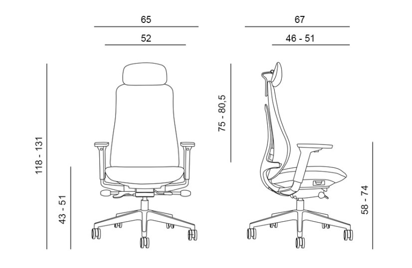 Kancelárska ergonomická stolička FARRELL — látka, čierna, nosnosť 130 kg